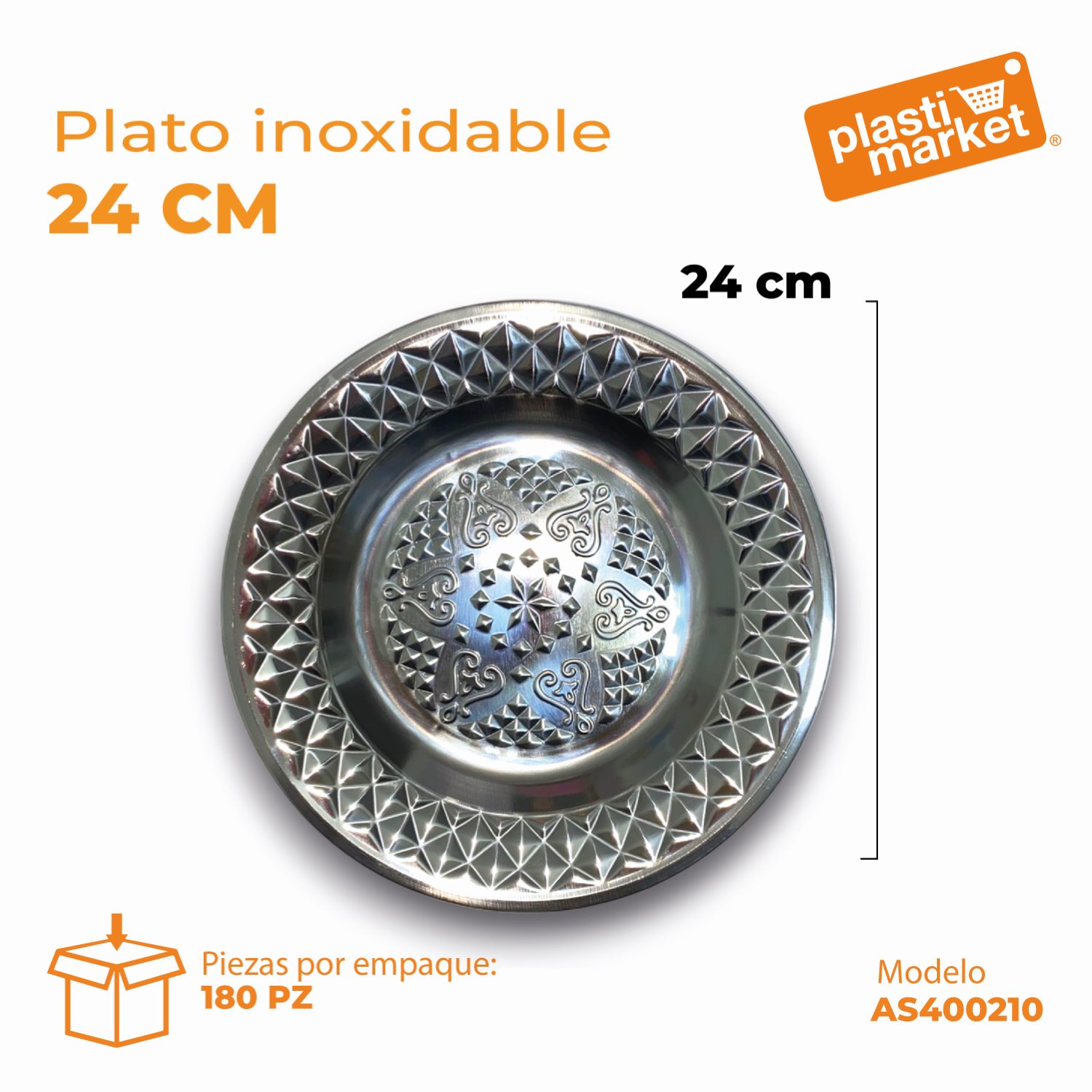 AS-4002-10 PLATO INOXIDABLE 24 CM.