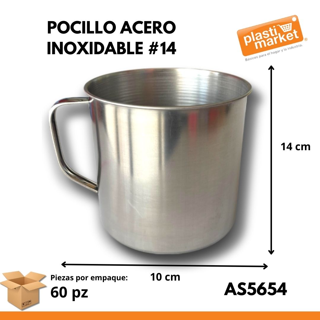 AS-5654 POCILLO ACERO INOXIDABLE #14
