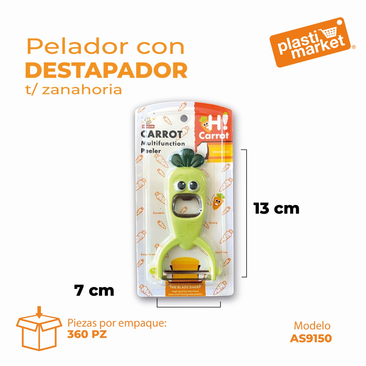 AS-9150 PELADOR C/DESTAPADOR T/ZANAHORIA