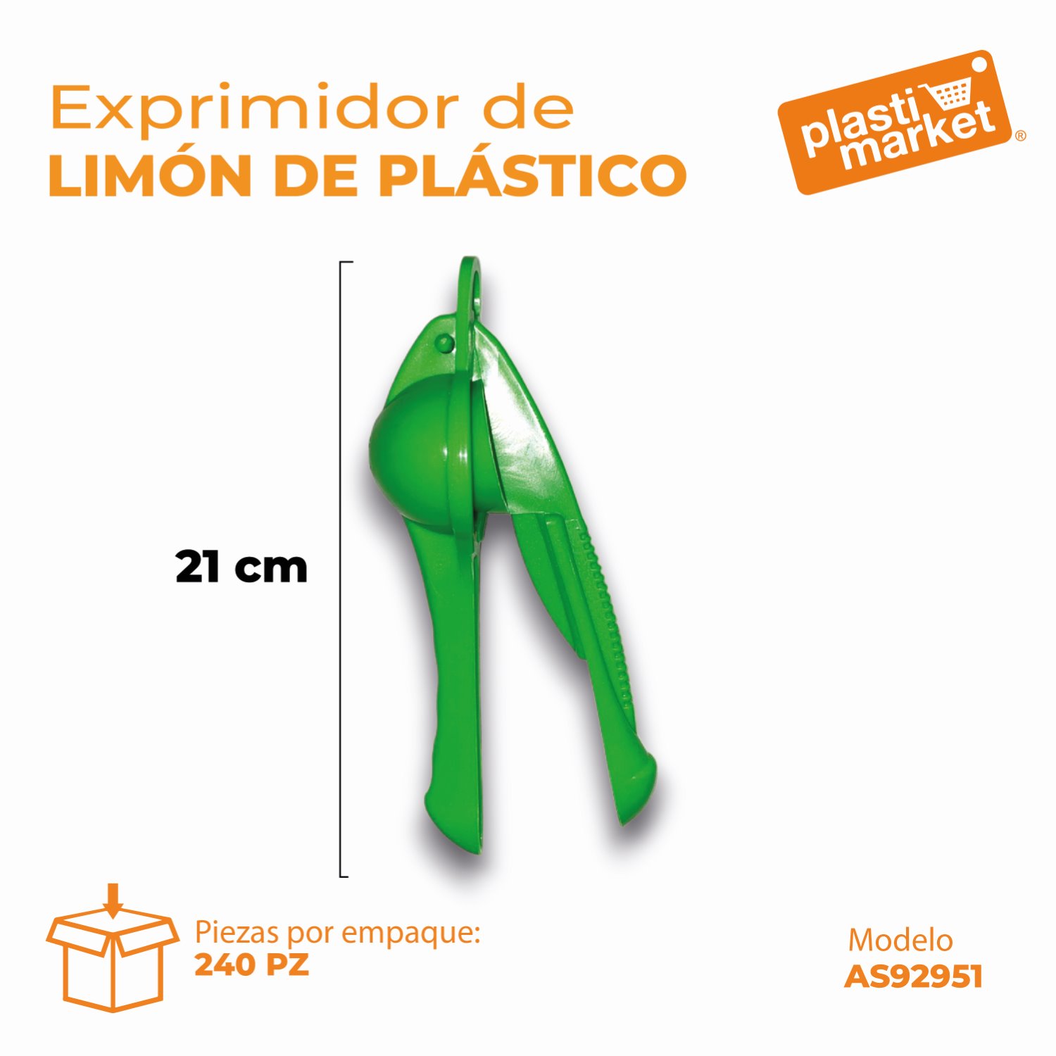 AS-9295-1 EXPRIMIDOR DE LIMON DE PLASTICO 21 CM.