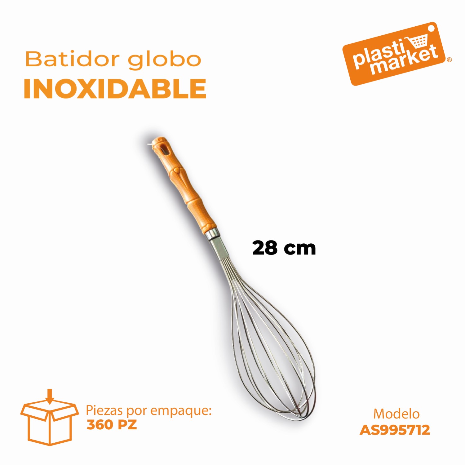 AS-9957-12 BATIDOR GLOBO INOXIDABLE