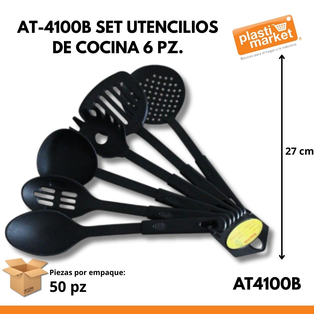 AT-4100B SET UTENCILIOS DE COCINA 6 PZ.