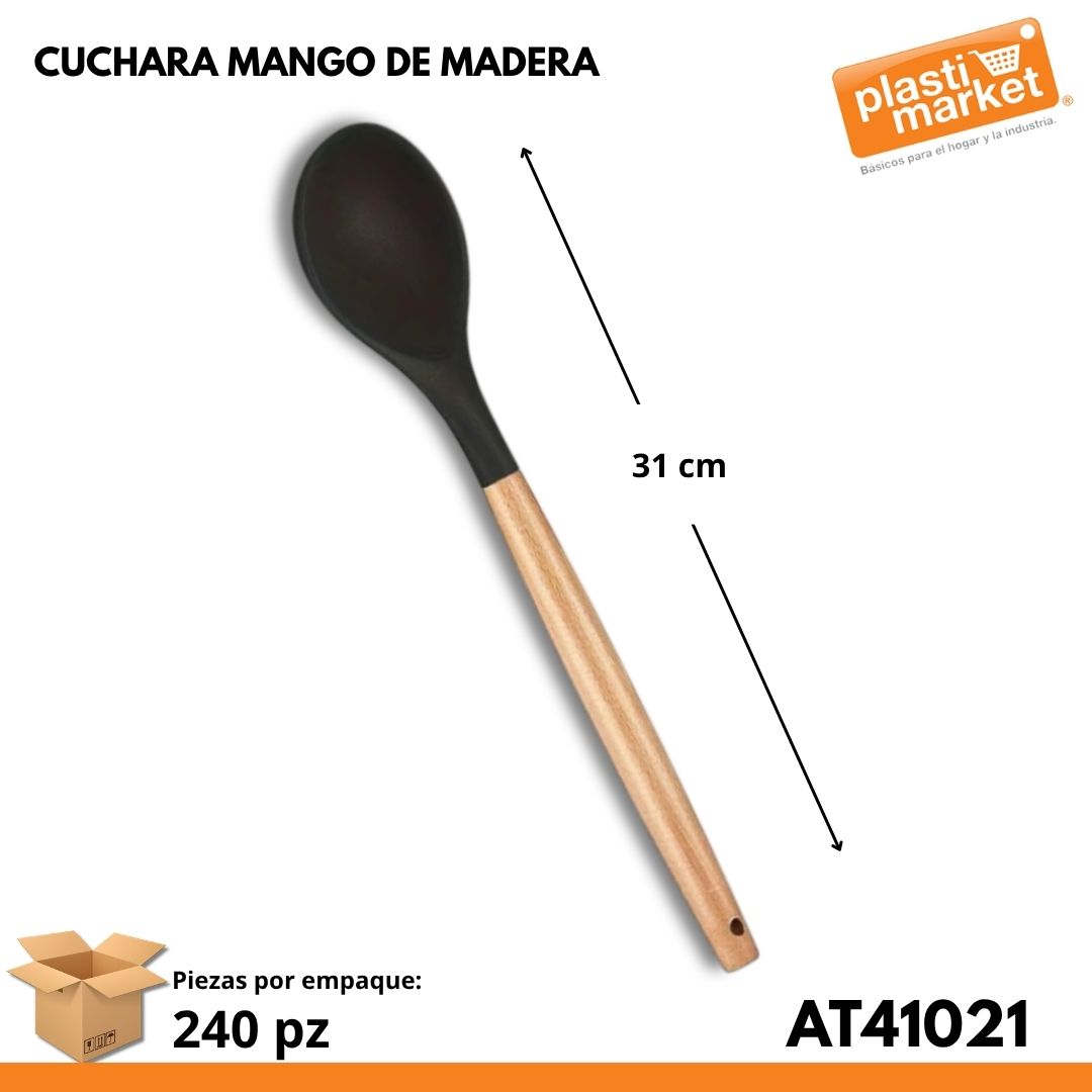 AT-4102-1 CUCHARA MANGO DE MADERA