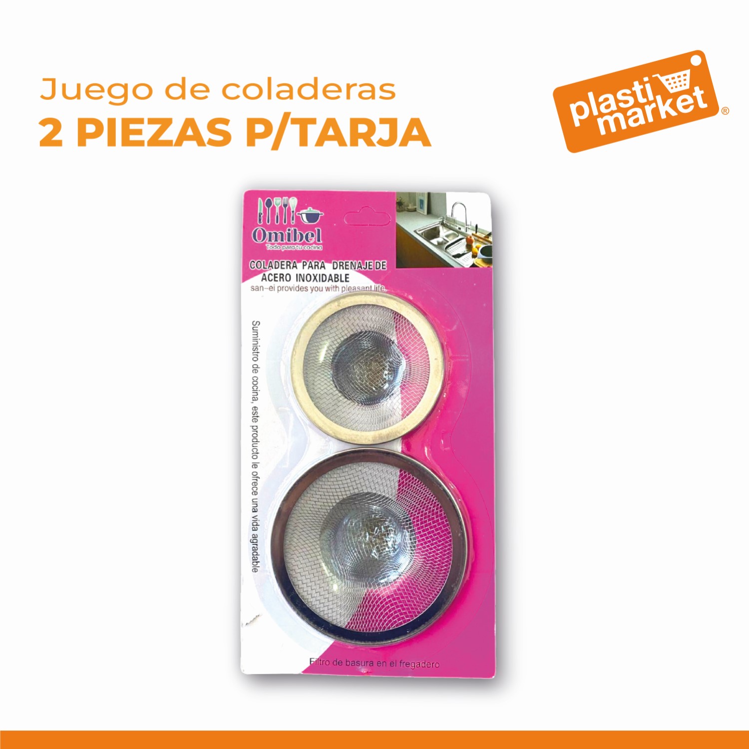 AT-8062 JUEGO DE COLADERAS 2 PZ. P/TARJA