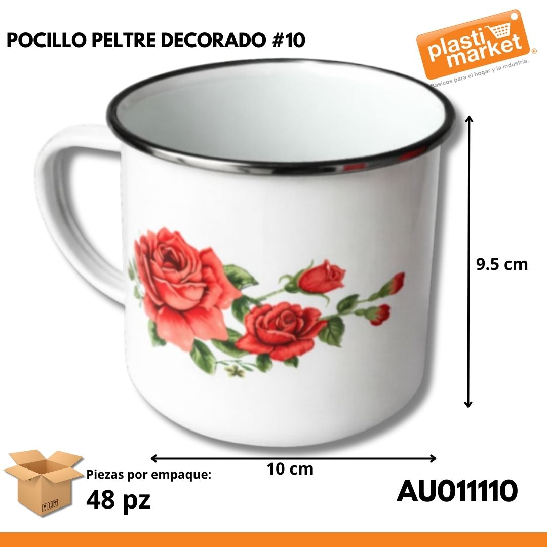 AU-0111-10 POCILLO PELTRE DECORADO #10