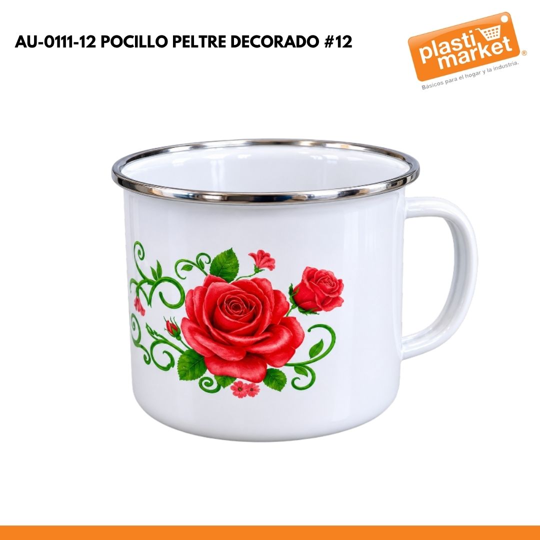 AU-0111-12 POCILLO PELTRE DECORADO #12