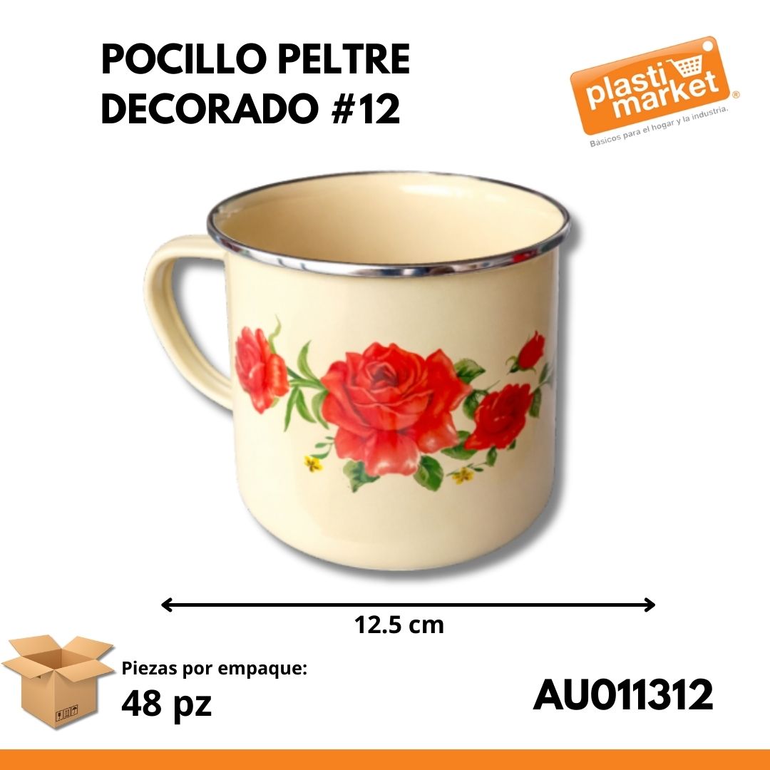 AU-0113-12 POCILLO PELTRE DECORADO #12