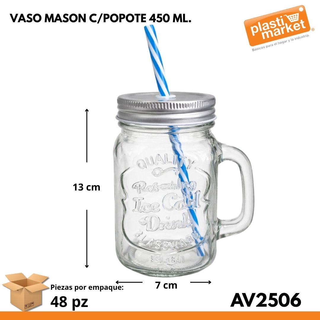 AV-2506 VASO MASON C/POPOTE