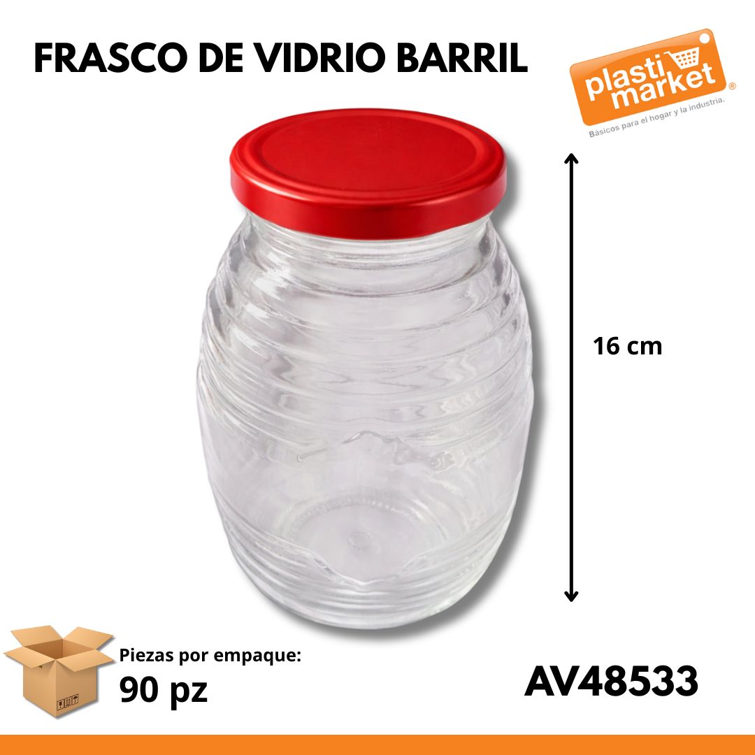 AV-4853-3 FRASCO DE VIDRIO BARRIL