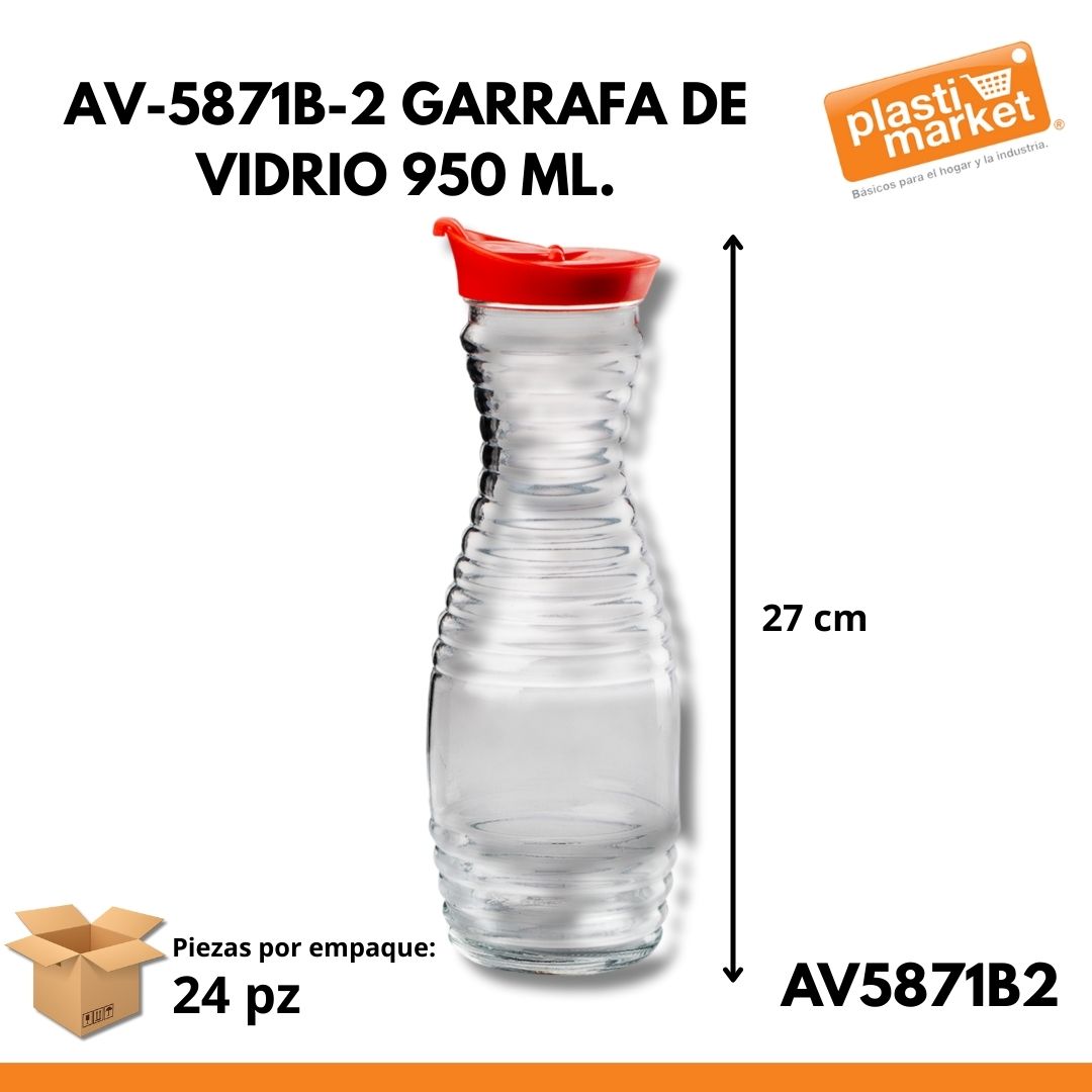 AV-5871B-2 GARRAFA DE VIDRIO 950 ML.