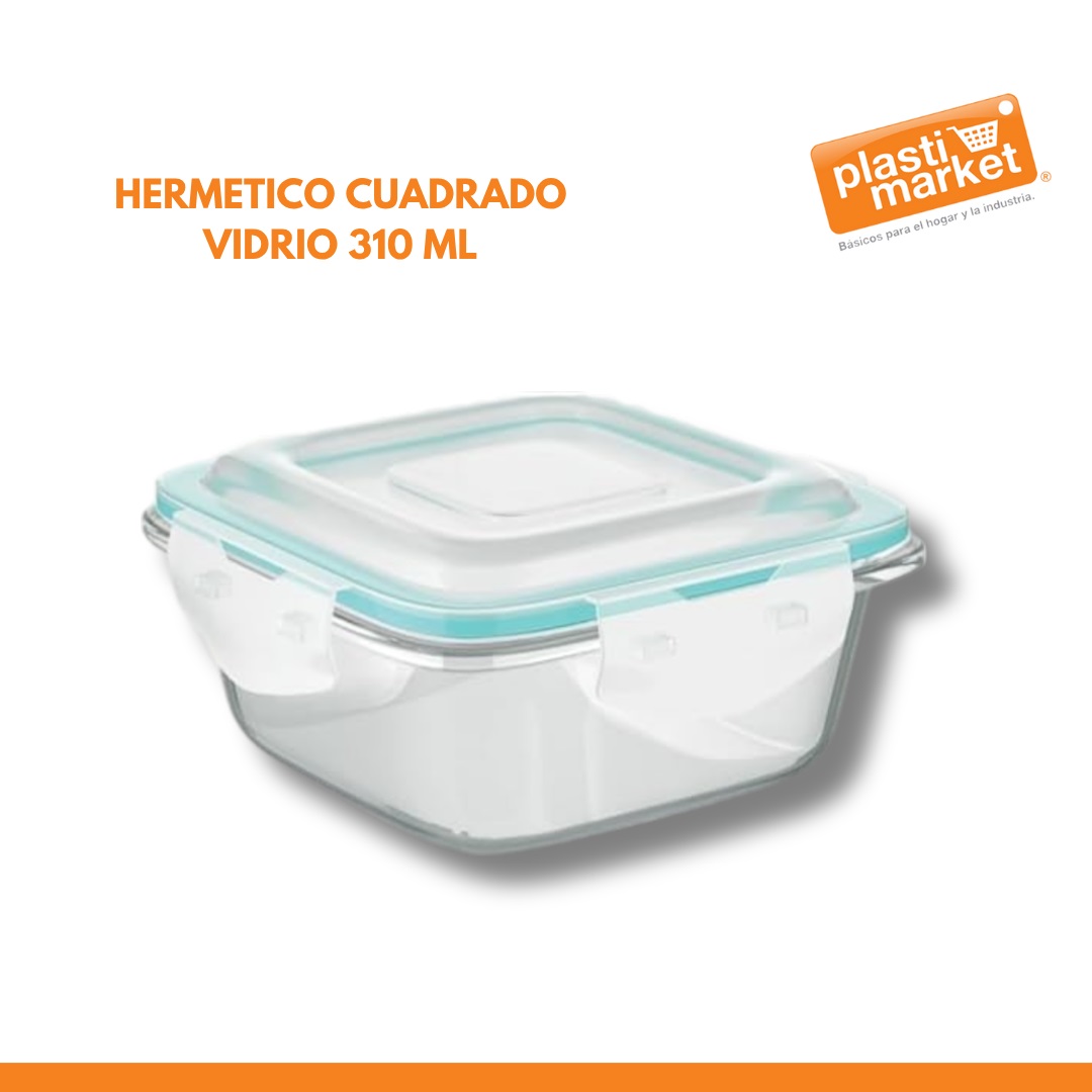 AV-8602-1 HERMETICO CUADRADO VIDRIO 310 ML.
