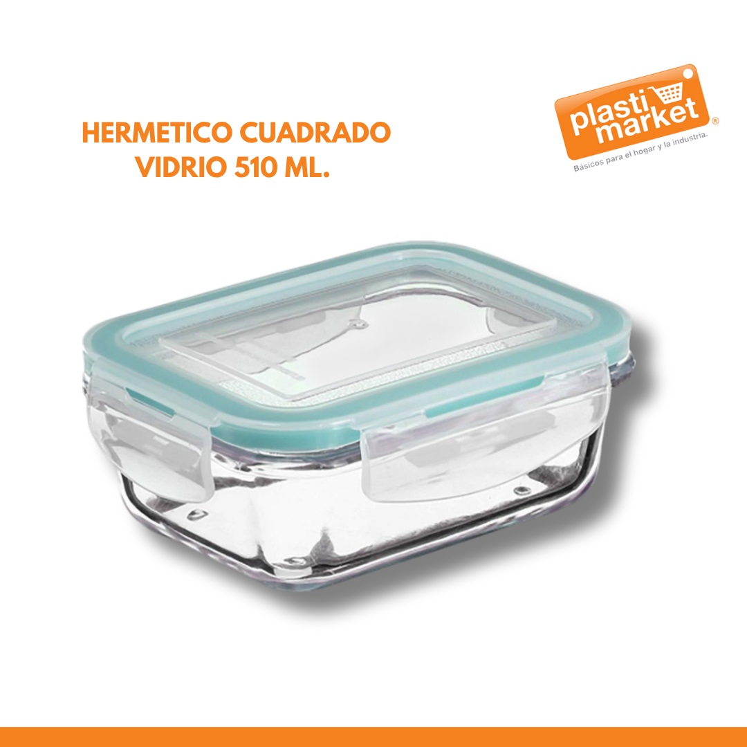 AV-8602-2 HERMETICO CUADRADO VIDRIO 510 ML.