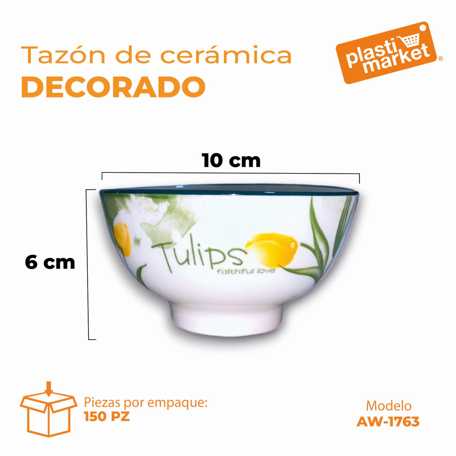 AW-1763A TAZON DE CERAMICA DECORADO 4"