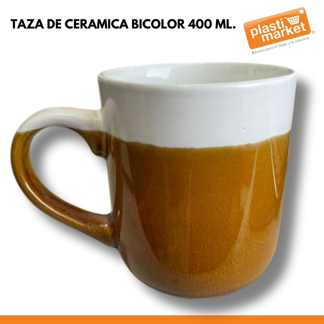 AW-7631 TAZA DE CERAMICA BICOLOR 400 ML.