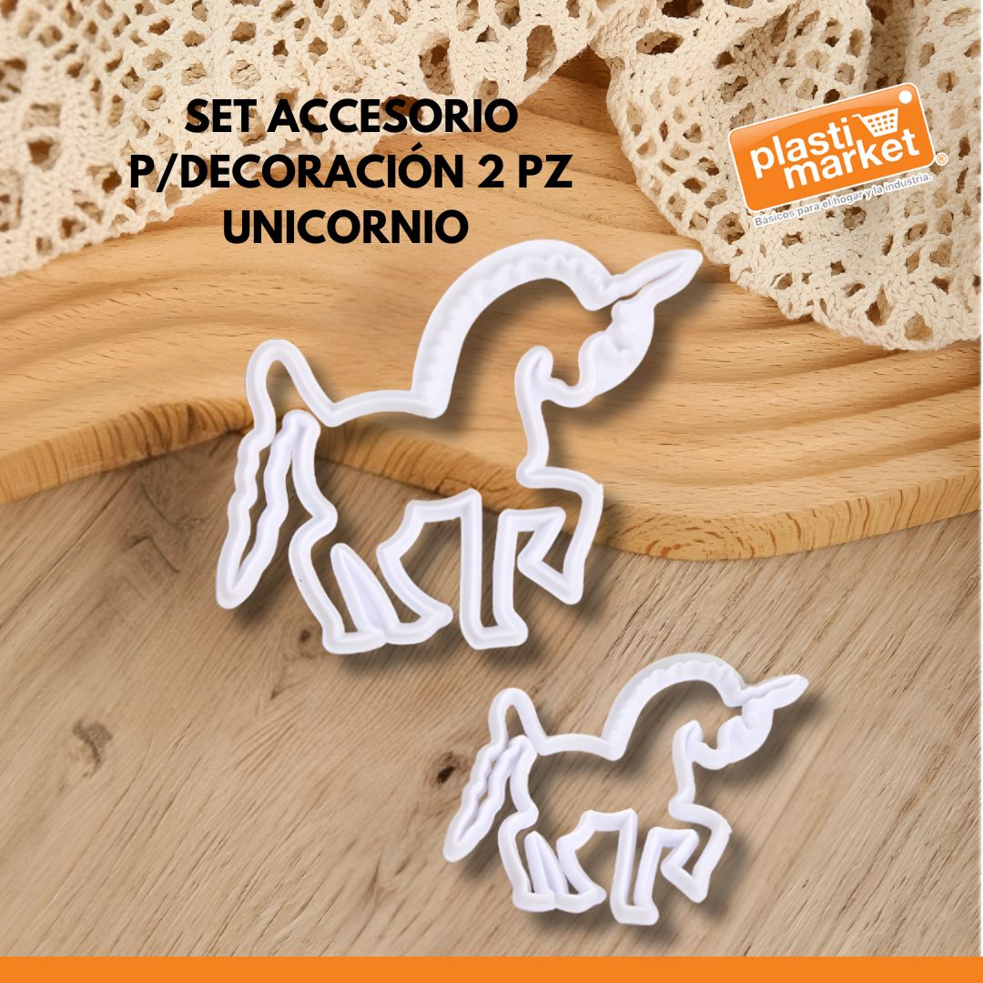 AZ-4602 SET ACCESORIO P/DECORACION 2 PZ UNICORNIO