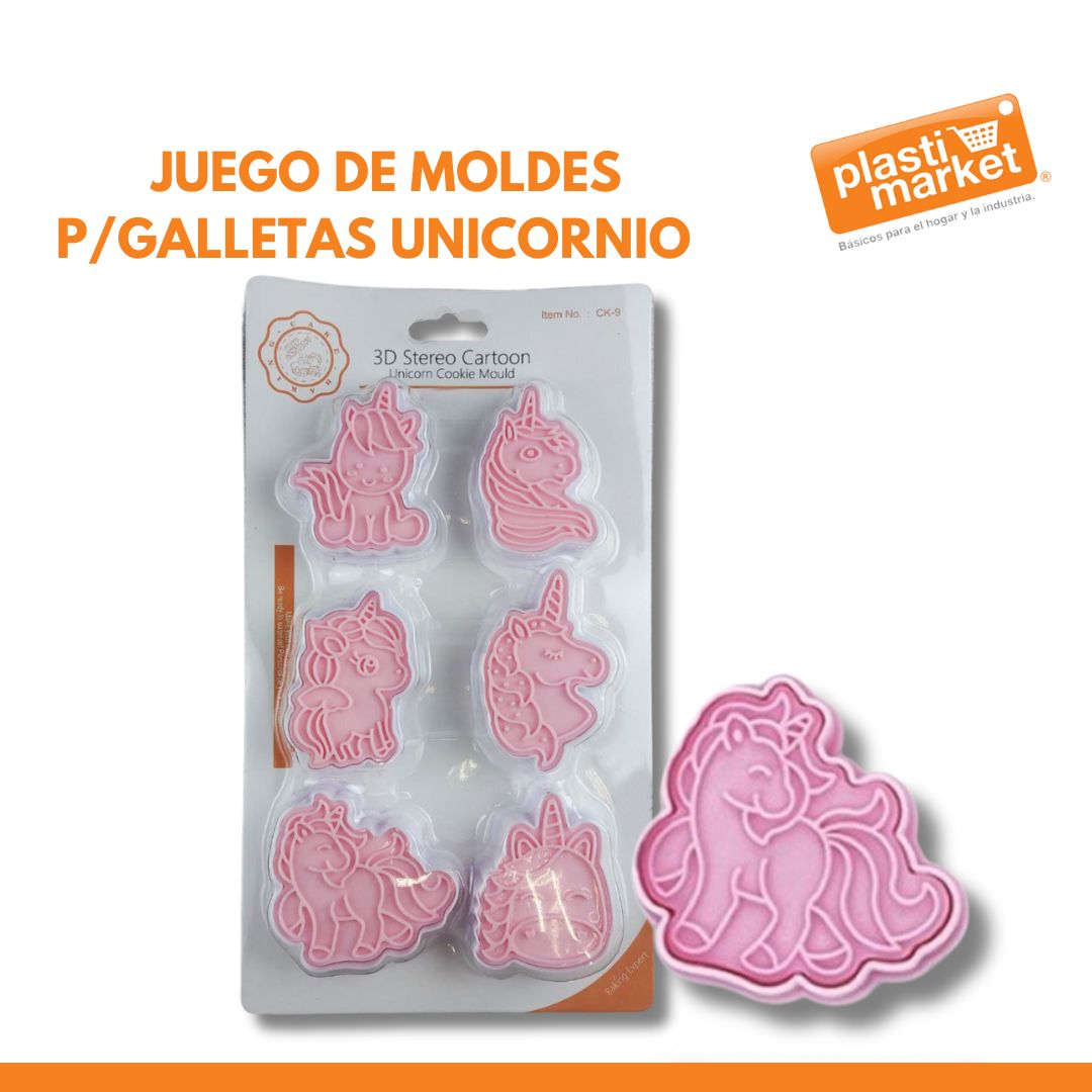AZ-4651 JUEGO DE MOLDES P/GALLETAS UNICORNIO