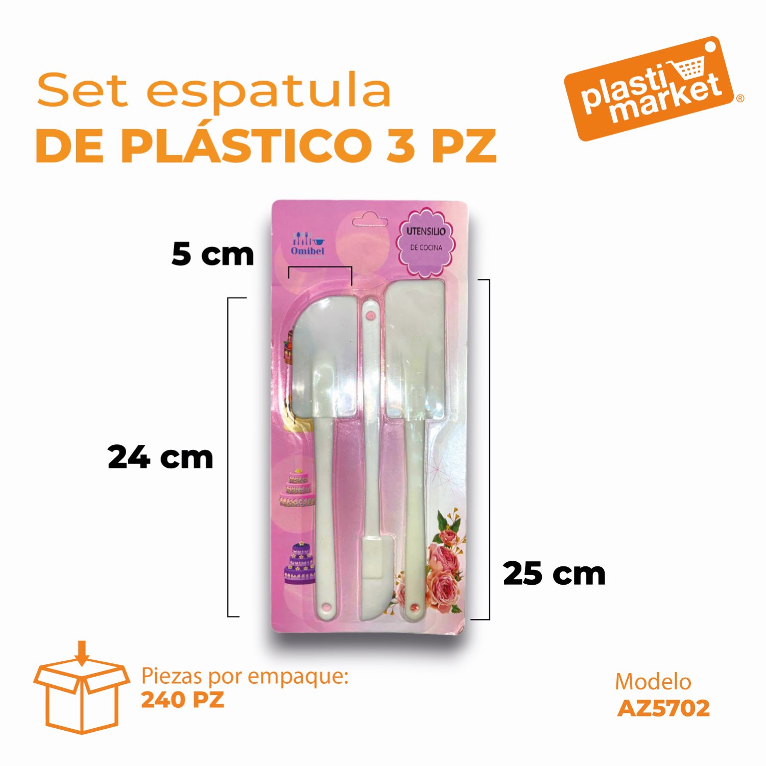 AZ-5702 SET ESPATULA DE PLASTICO 3 PZ.