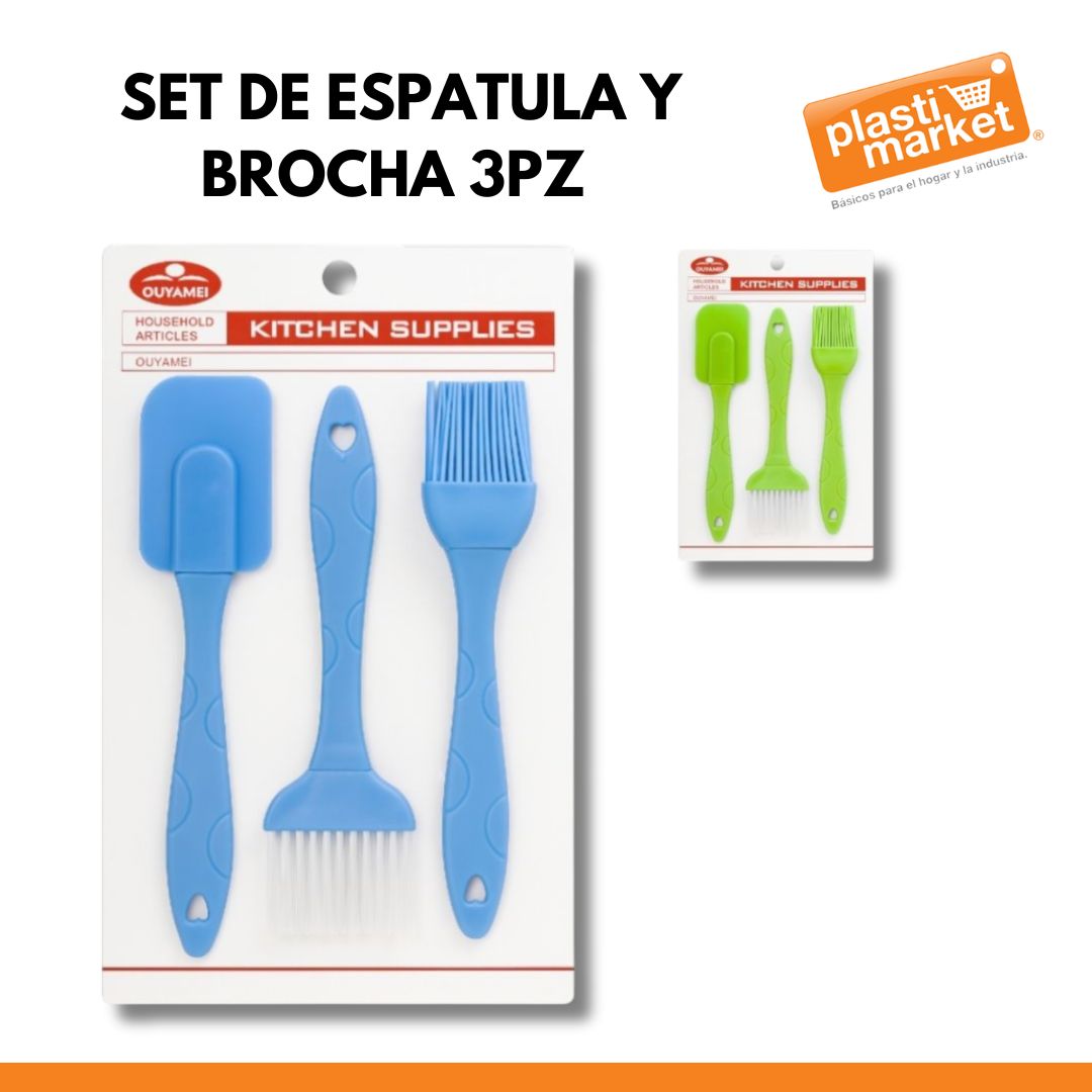 AZ-5809 SET DE ESPATULA Y BROCHA 3 PZ.