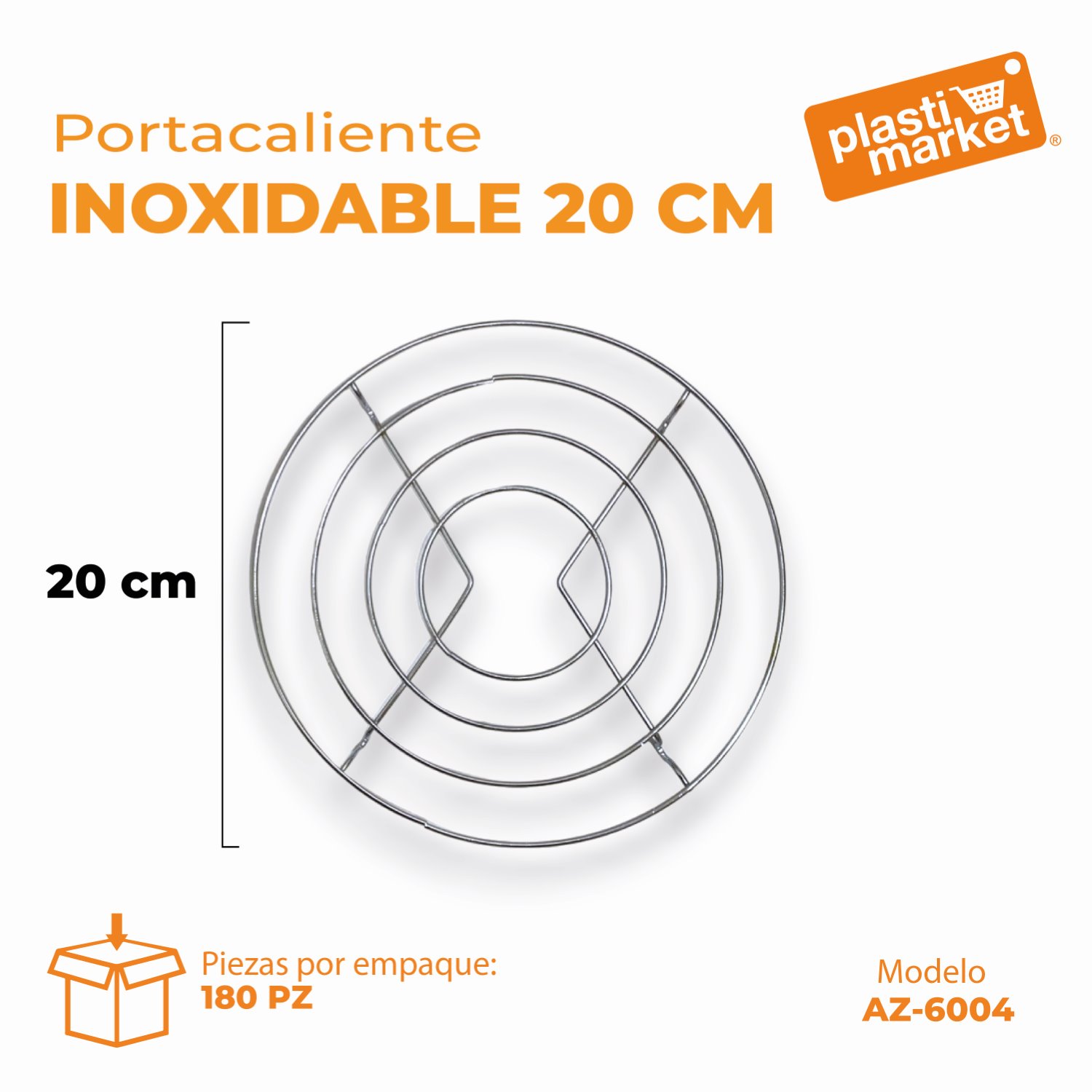 AZ-6004 PORTACALIENTE INOXIDABLE 20 CM.