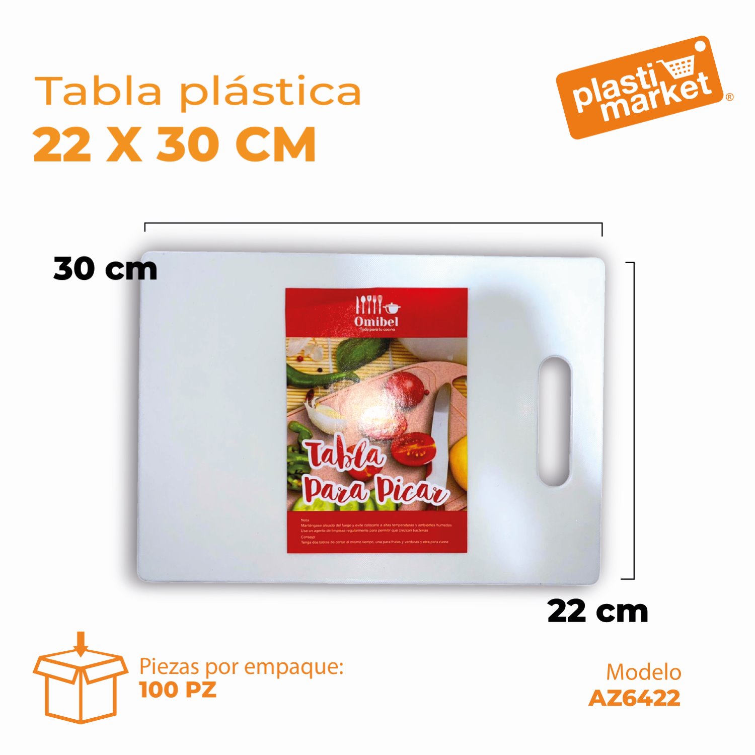 AZ-6422 TABLA PLASTICA 22X30 CM.