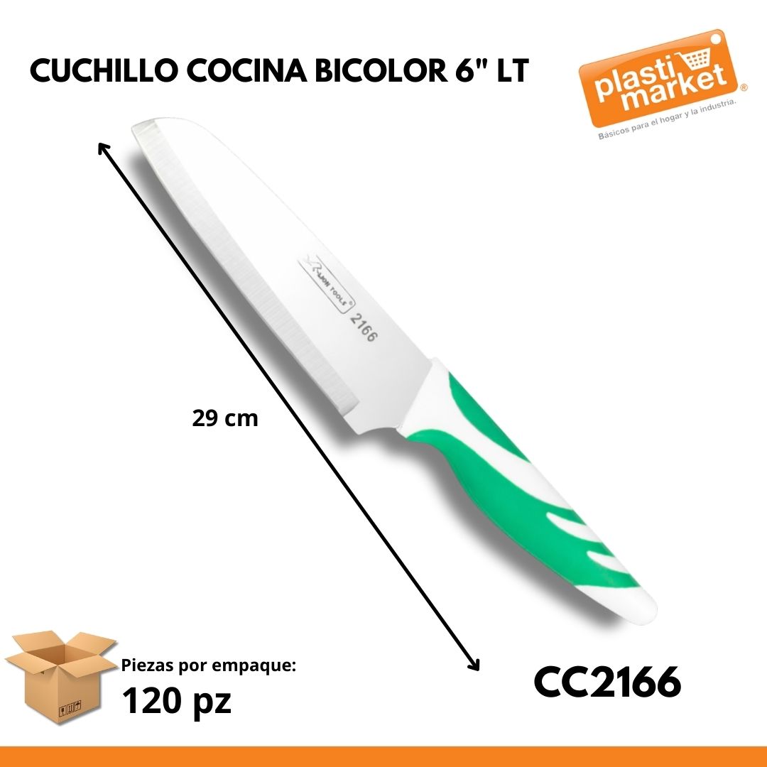 2166 CUCHILLO COCINA  BICOLOR 6" LT