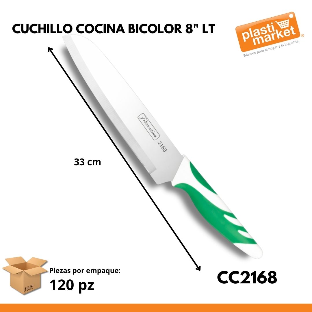 2168 CUCHILLO COCINA BICOLOR 8" LT