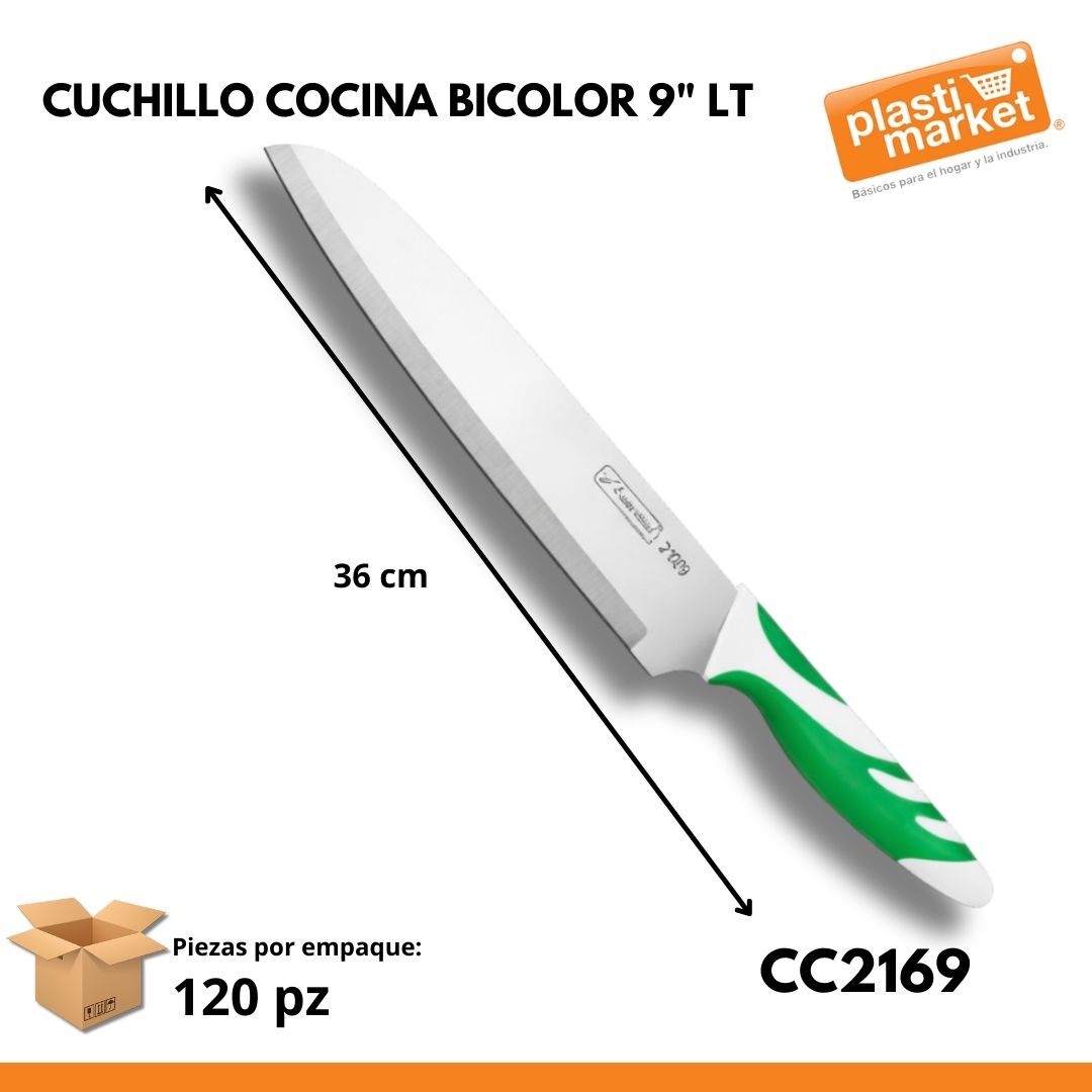 2169 CUCHILLO COCINA BICOLOR 9" LT