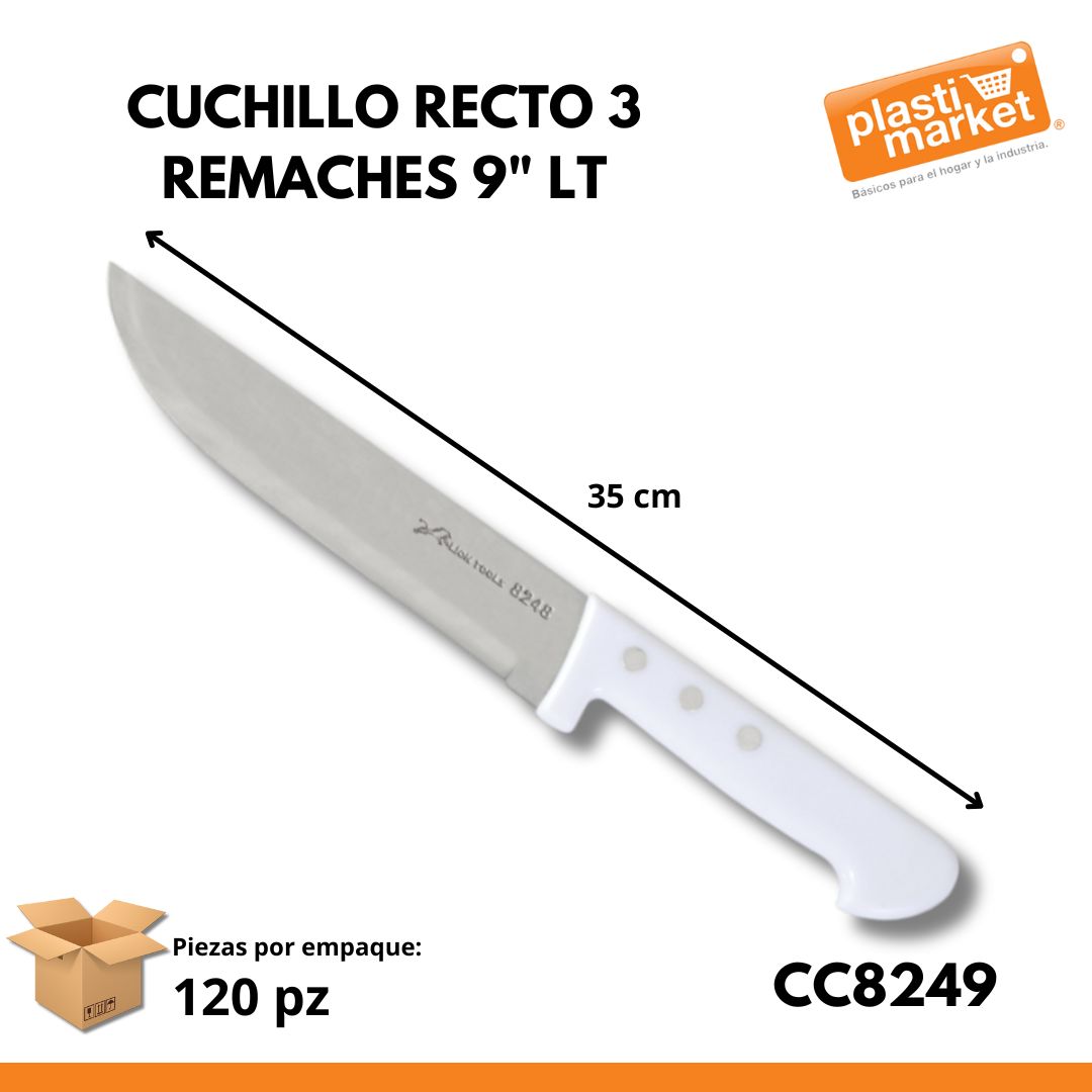 8249 CUCHILLO RECTO 3 REMACHES 9" LT