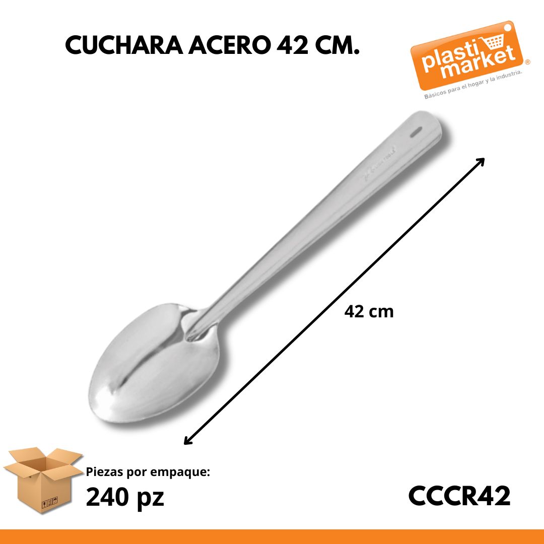 0813 CUCHARA ACERO 42 CM.