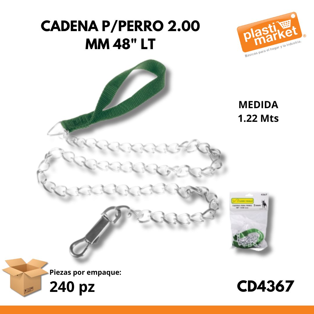 4367 CADENA P/PERRO 2.00 MM 48" LT
