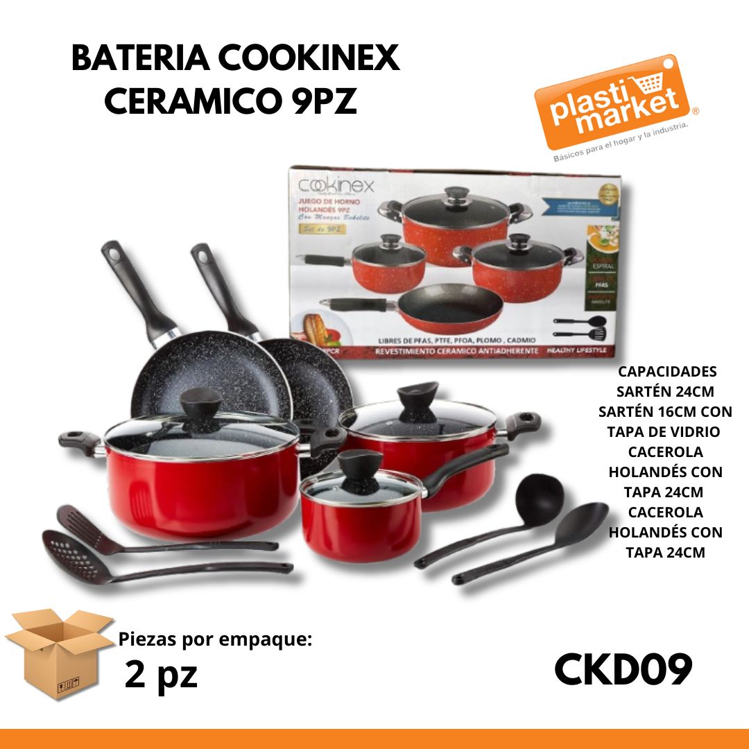 CK-D09 BATERIA COOKINEX CERAMICO 9 PZ.