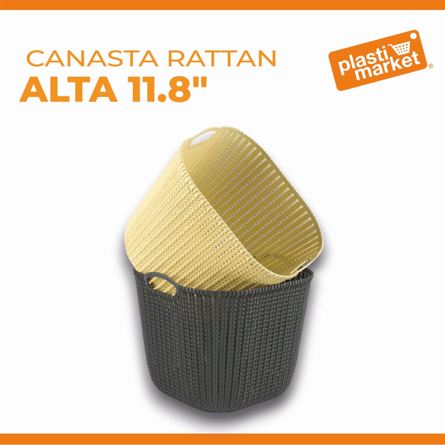 60950 CANASTA RATTAN ALTA 11.8" (K210179) "OFERTA"