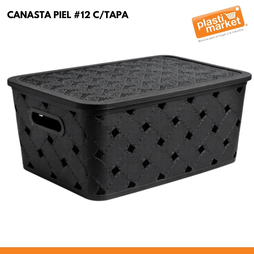 CANASTA PIEL 12 C/TAPA