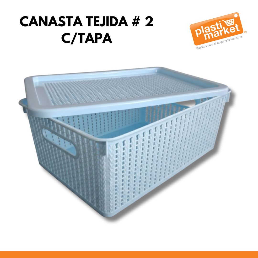 CANASTA TEJIDA # 2 C/TAPA