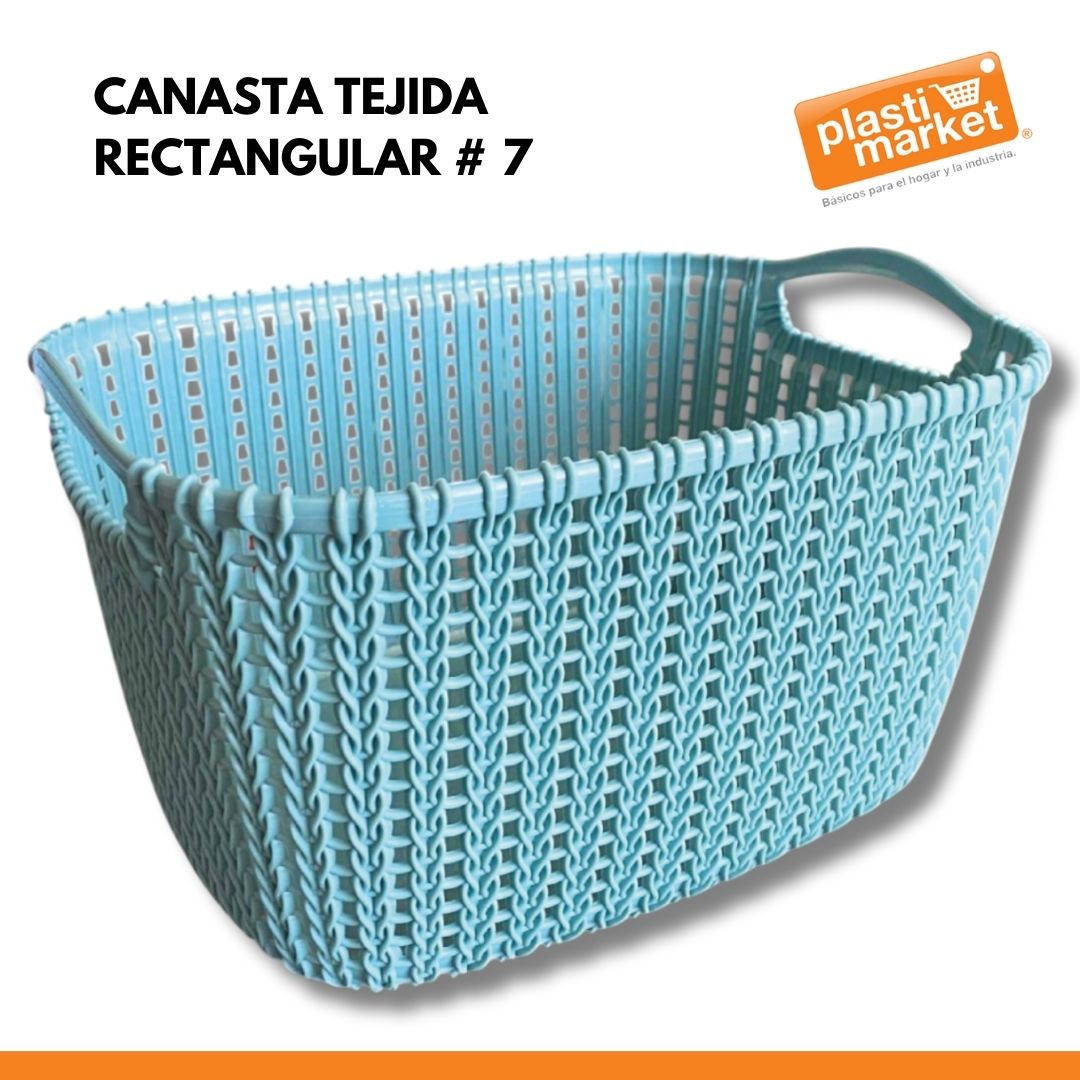 CANASTA TEJIDA RECTANGULAR # 7