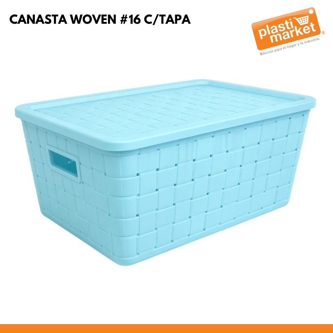 CANASTA WOVEN #16  C/TAPA