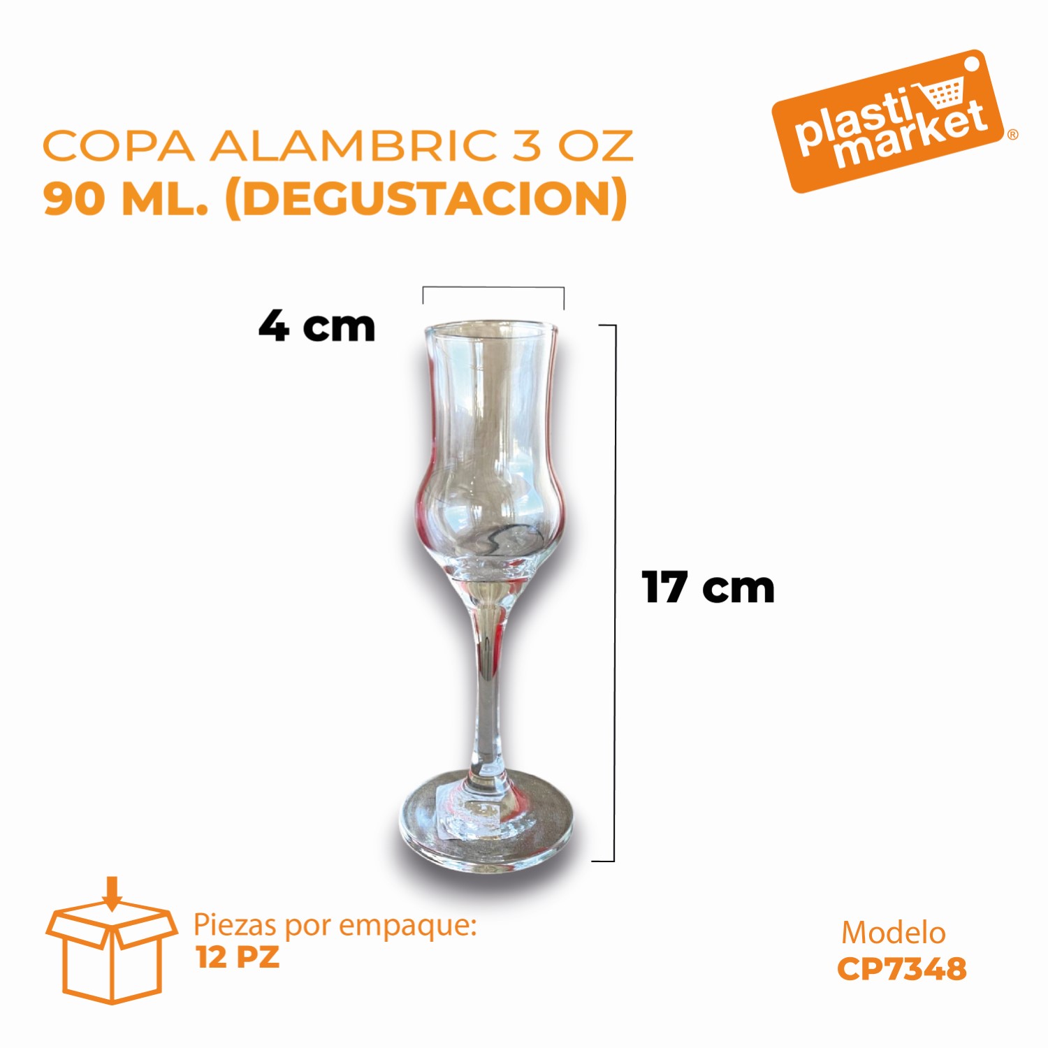 7348 COPA ALAMBRIC 3 OZ./90 ML. (DEGUSTACION)