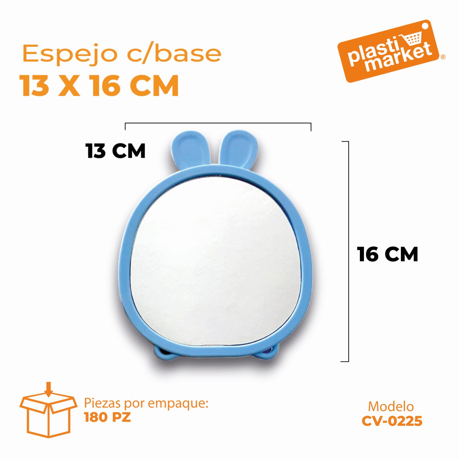 CV-0225 ESPEJO C/BASE 13X16 CM.