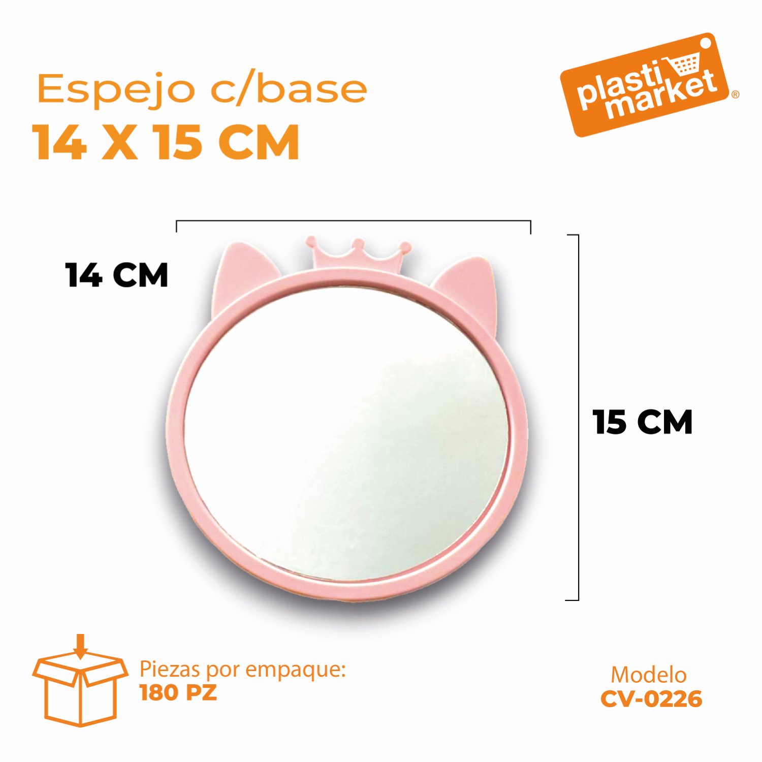 CV-0226 ESPEJO C/BASE 14X15 CM.
