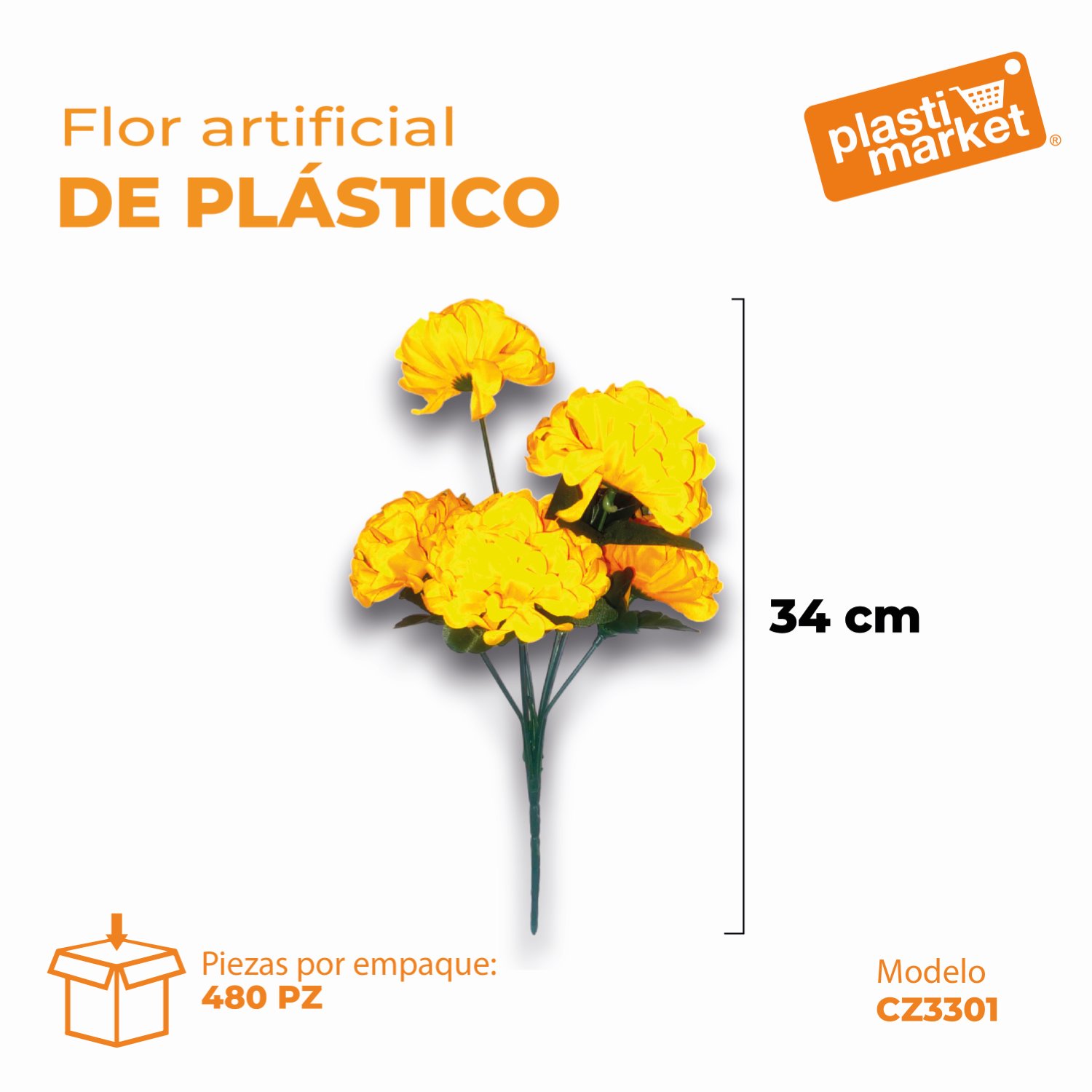 CZ-3301 FLOR ARTIFICIAL DE PLASTICO