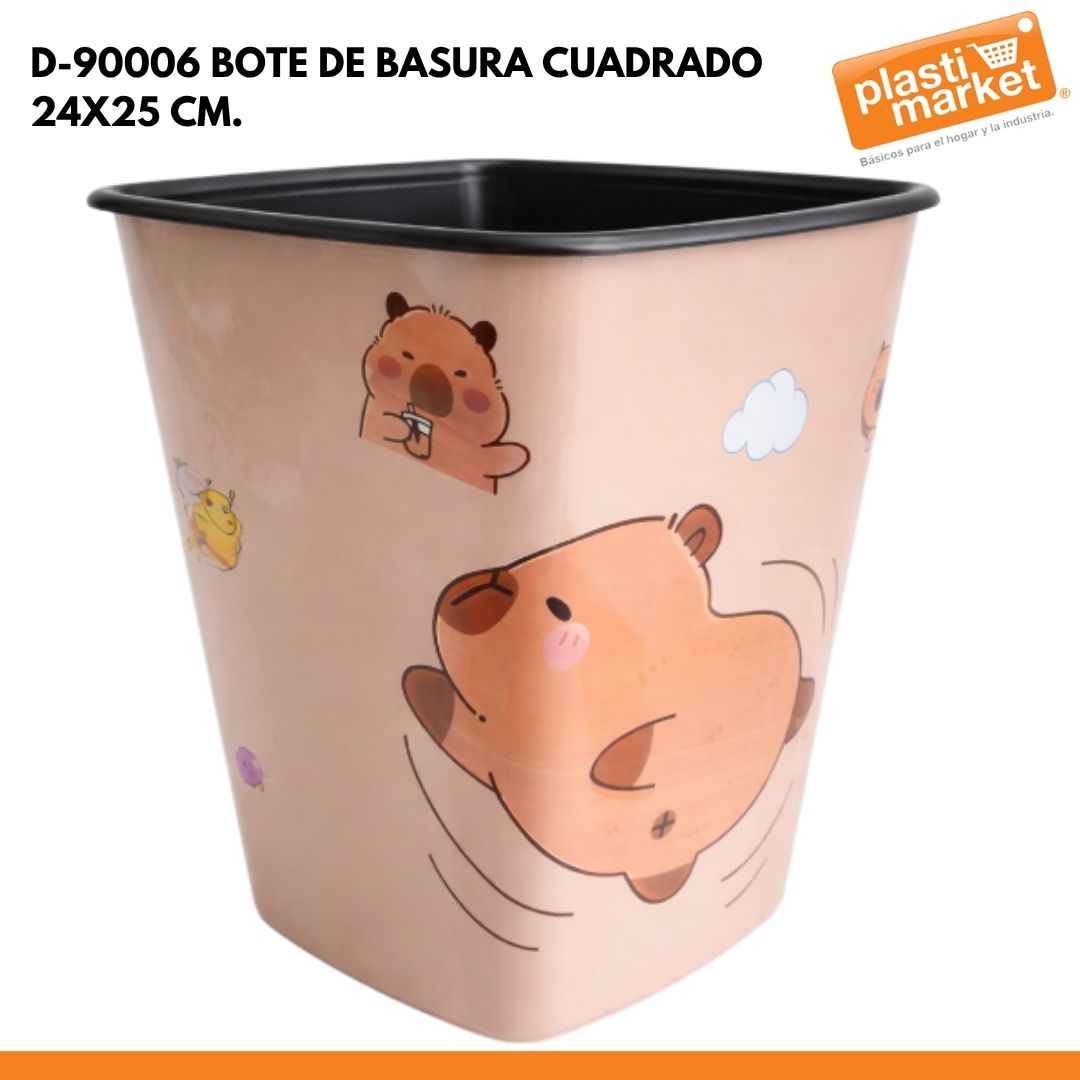 D-90006 BOTE DE BASURA CUADRADO 24X25 CM.