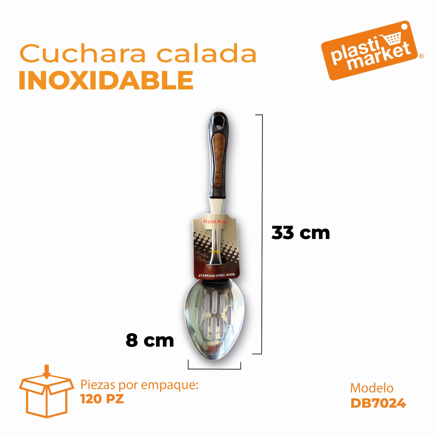 DB-7024 CUCHARA CALADA INOXIDABLE