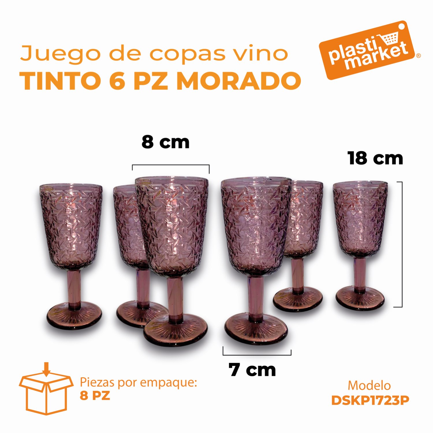 DSKP172-3P  JUEGO DE COPAS VINO TINTO 6 PZ. MORADO