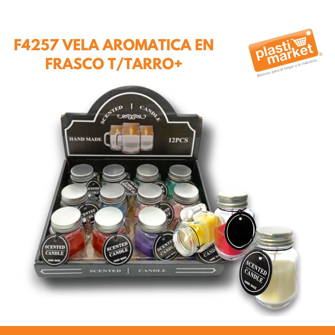 F4257 VELA AROMATICA EN FRASCO T/TARRO+