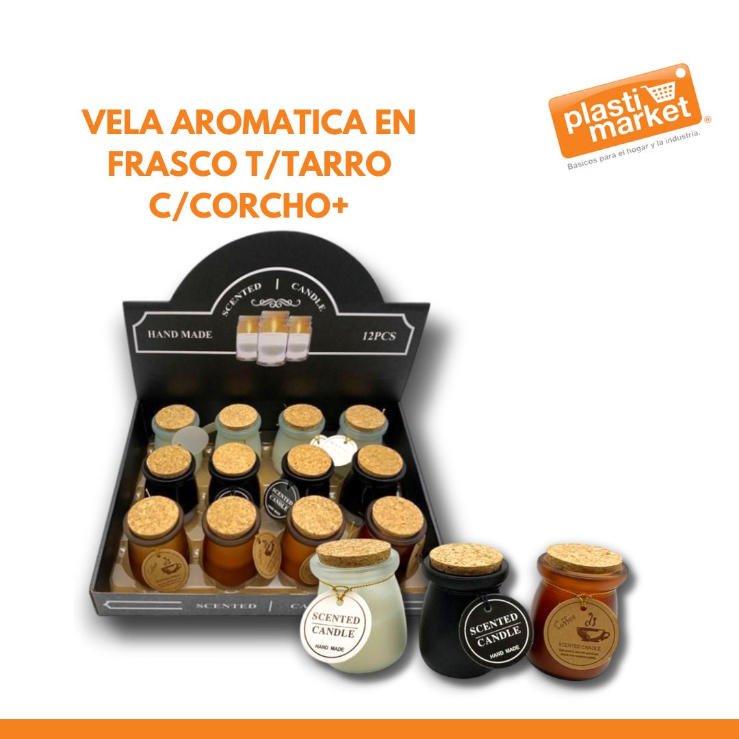 F4261 VELA AROMATICA EN FRASCO T/TARRO C/CORCHO+