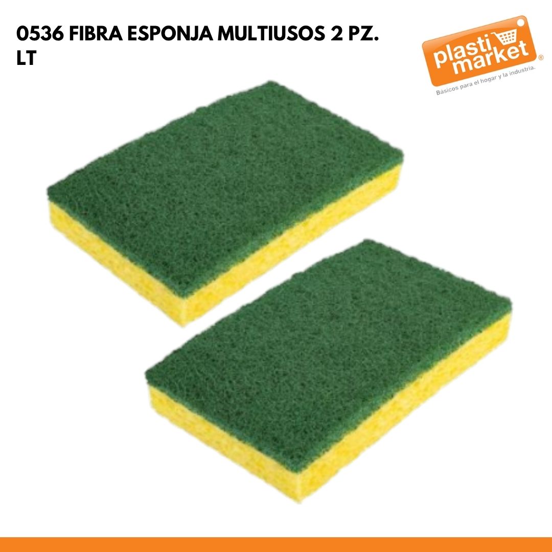 0536 FIBRA ESPONJA MULTIUSOS 2 PZ. LT