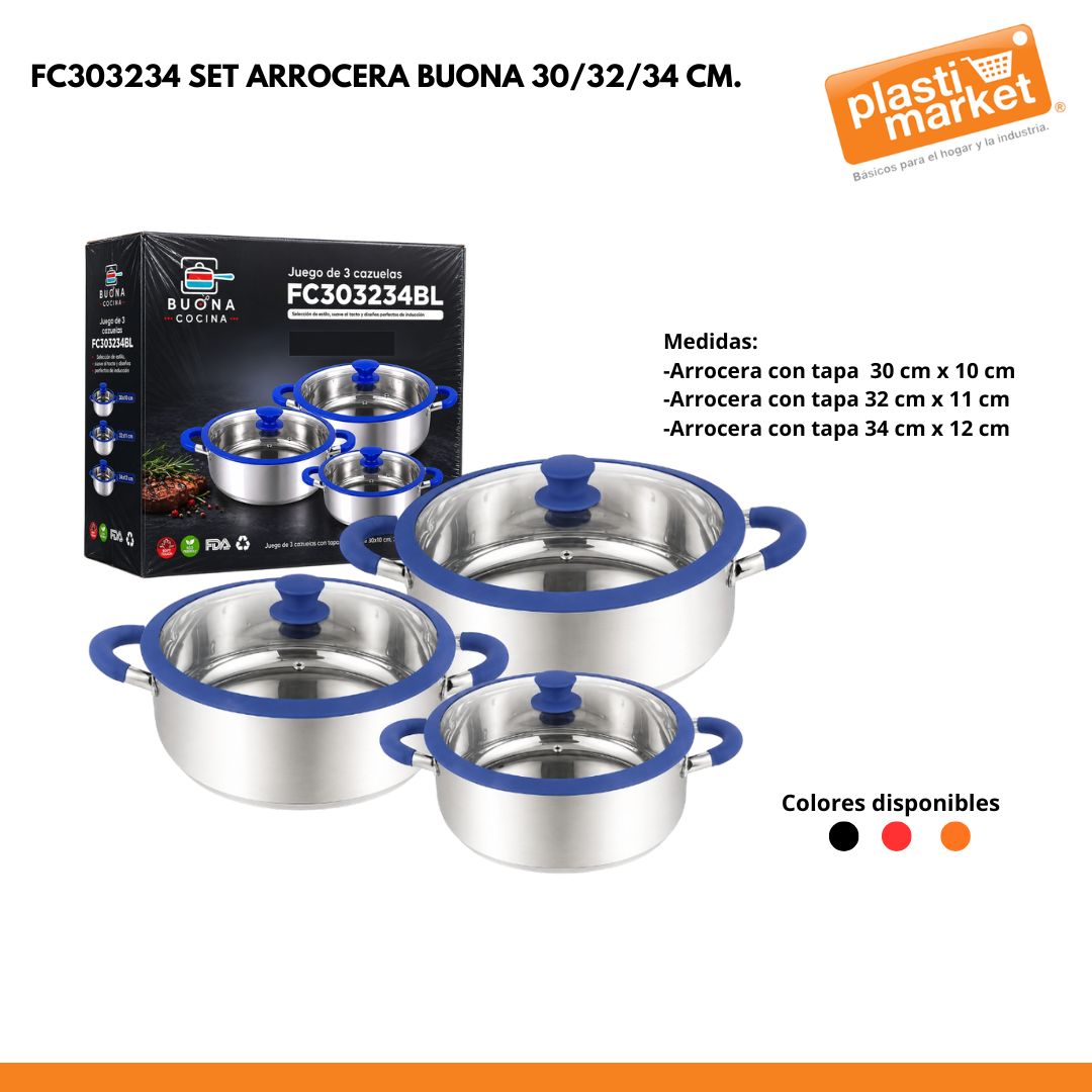 FC303234 SET ARROCERA BUONA 30/32/34 CM.