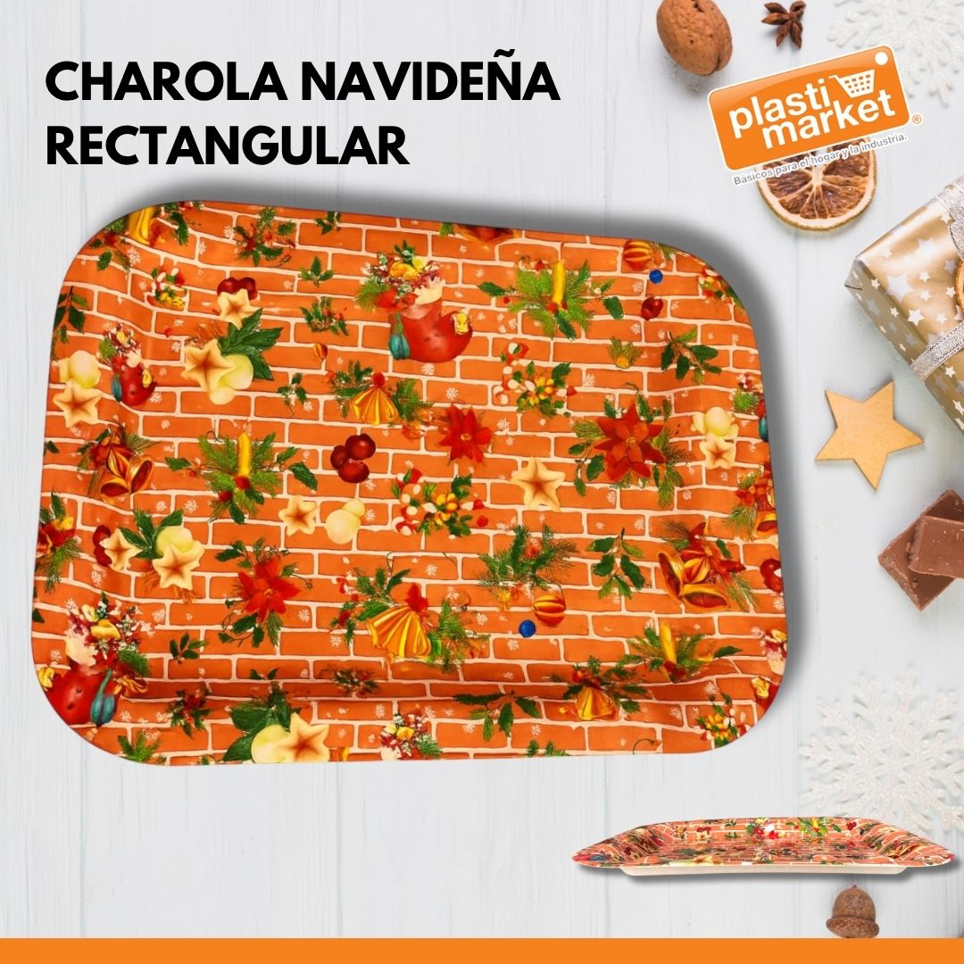 GA-0208-3 CHAROLA NAVIDEÑA RECTANGULAR