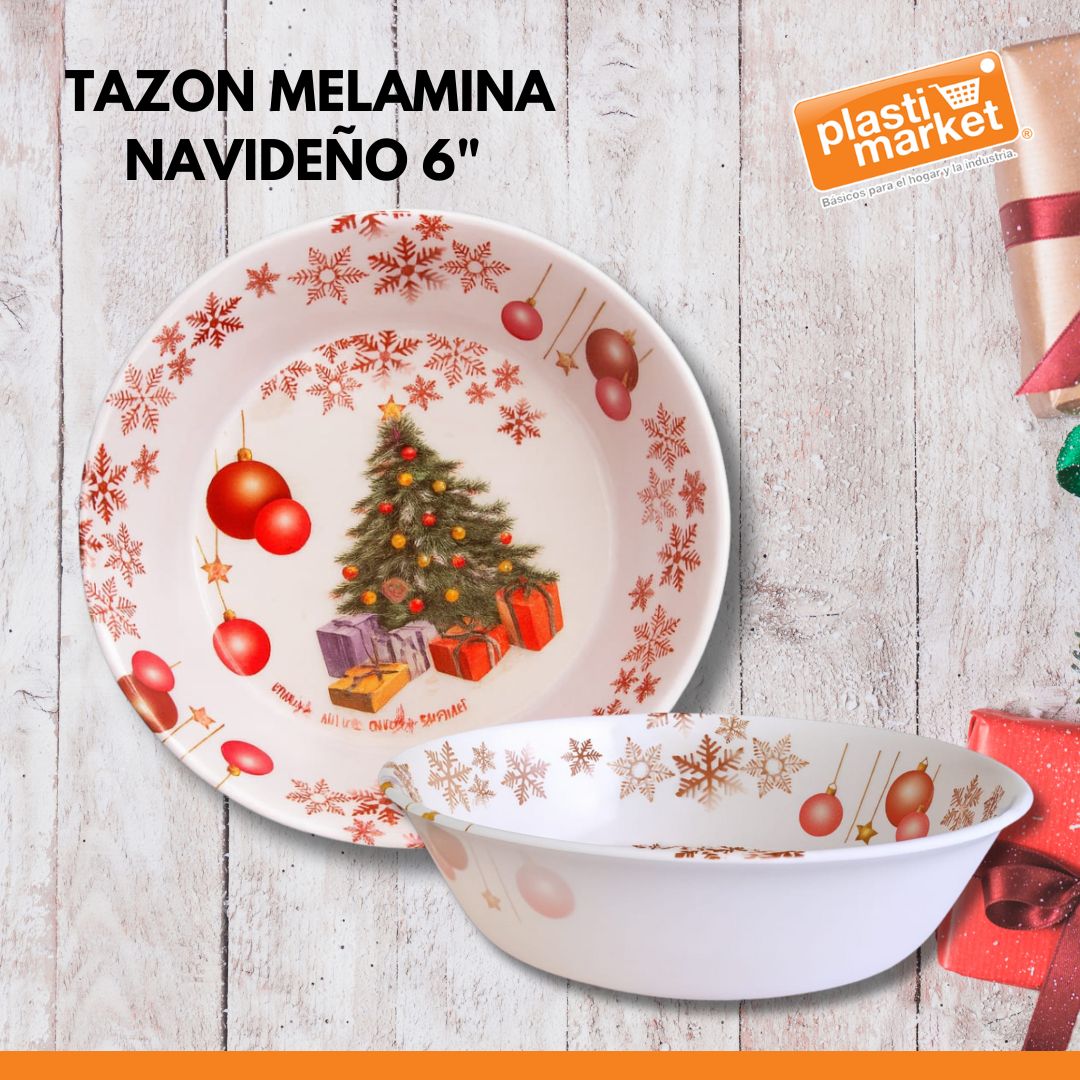 GA-1417-6 TAZON MELAMINA NAVIDEÑO 6"