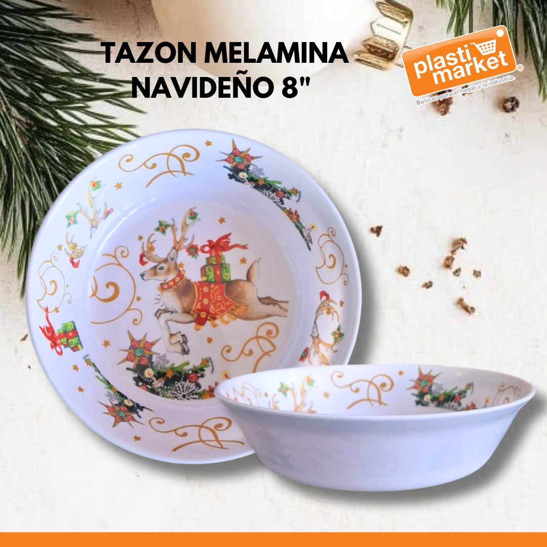 GA-1417-8 TAZON MELAMINA NAVIDEÑO 8"